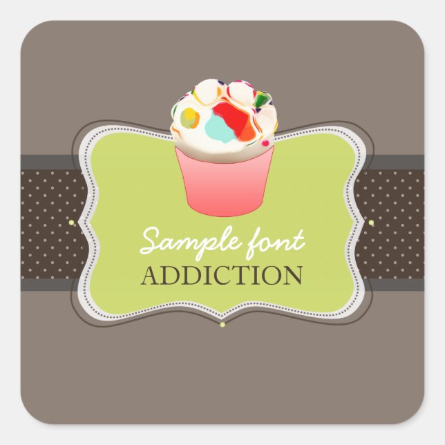 PixDezines diy colors, jelly bean cupcake Square Sticker (Front)