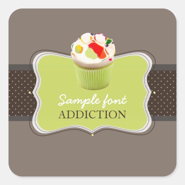 PixDezines diy colors, jelly bean cupcake Square Sticker (Front)