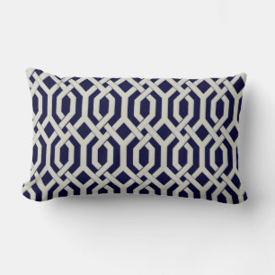 PixDezines diy colors/kew trellis/blue+yellow Lumbar Pillow