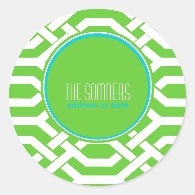 PixDezines DIY colors, kew trellis Classic Round Sticker (Front)