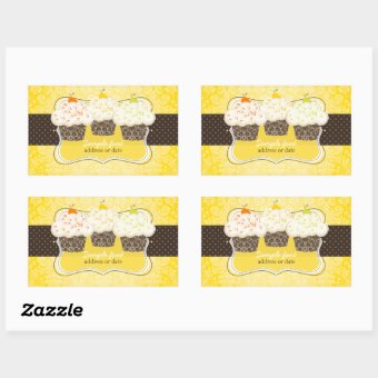 PixDezines diy colors, lemon zest cupcake Rectangular Sticker | Zazzle