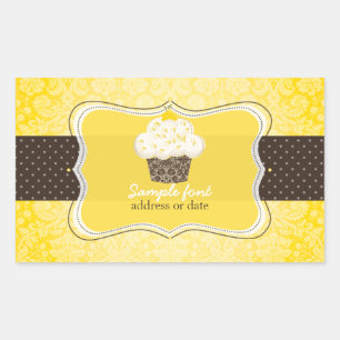 PixDezines diy colors, lemon zest cupcake Rectangular Sticker