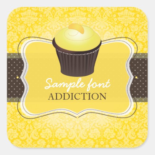 PixDezines diy colors lemon zest cupcake Square Sticker