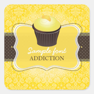 PixDezines diy colors, lemon zest cupcake Square Sticker