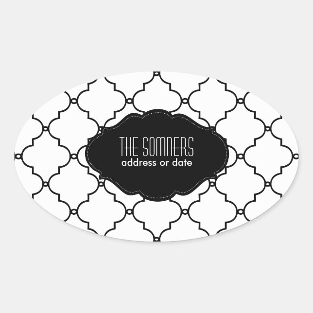 PixDezines DIY colors, moroccan trellis Oval Sticker (Front)