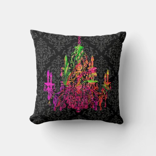 PixDezines diy colorsmurano chandelier Throw Pillow