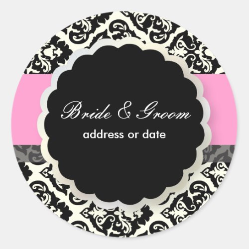 PixDezines diy colors olivia damask Classic Round Sticker