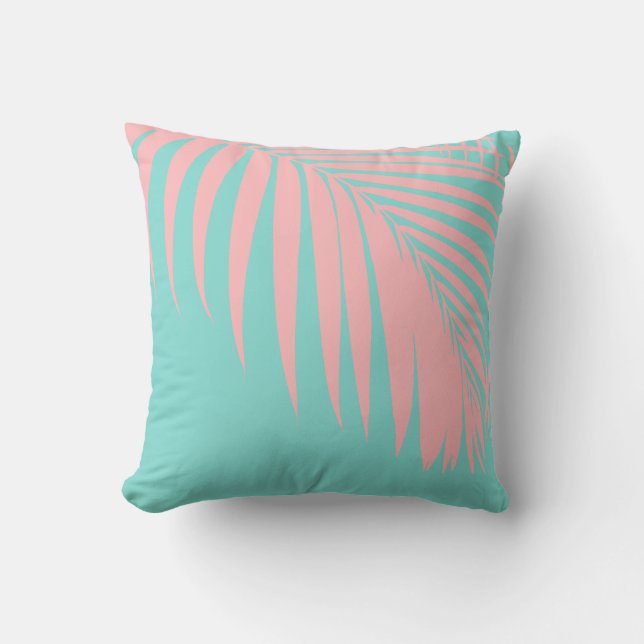 PixDezines DIY colors Palm Fronds+background  Throw Pillow (Front)