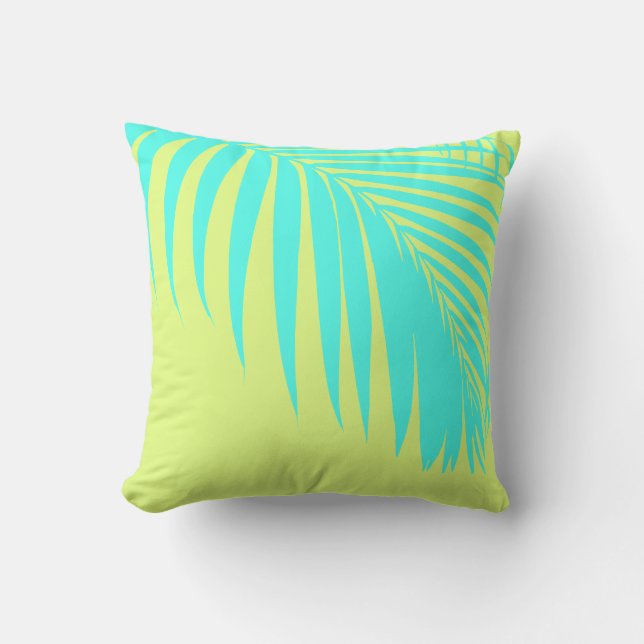 PixDezines DIY colors Palm Fronds+background  Throw Pillow (Front)
