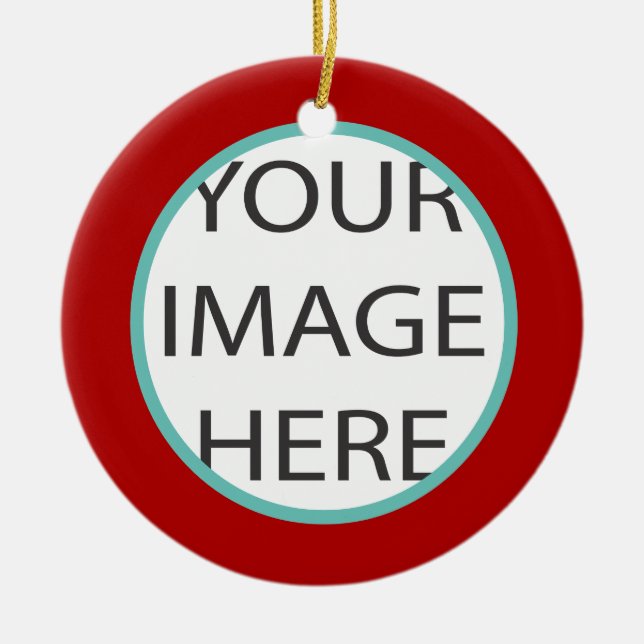 PixDezines DIY colors/photo frames/christmas Ceramic Ornament (Front)