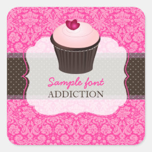 PixDezines diy colors, strawberry cupcake Square Sticker