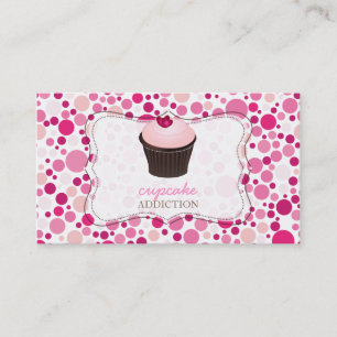PixDezines diy cupcake+polka dots Business Card