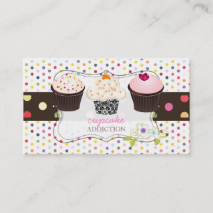 PixDezines diy cupcake+polka dots Business Card