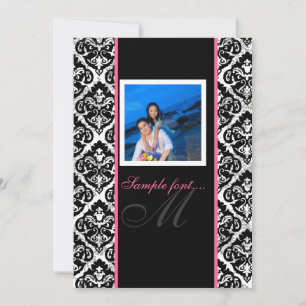 PixDezines diy event.. monogram olivia damask Invitation