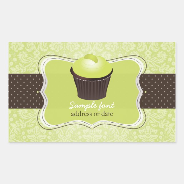 PixDezines diy fonts colors, keylime cupcake Rectangular Sticker (Front)