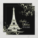 Pixdezines Diy La Tour Eiffel+swirls/luxe Paper Invitation at Zazzle
