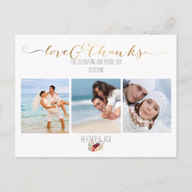 PixDezines DIY photos thank you Postcard (Front)