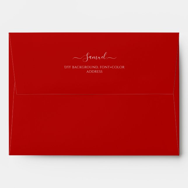 PixDezines DIY Pigeon Blood Red Envelope (Back (Top Flap))