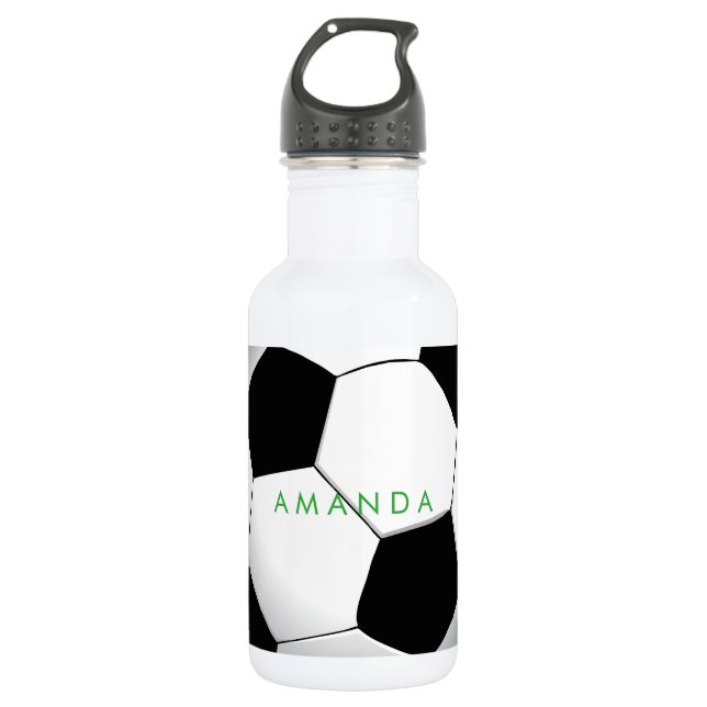 PixDezines DIY soccer ball Stainless Steel Water Bottle (Front)