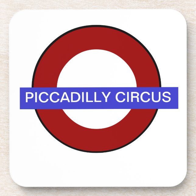 PixDezines DIY text/underground piccadilly circus Drink Coaster (Front)