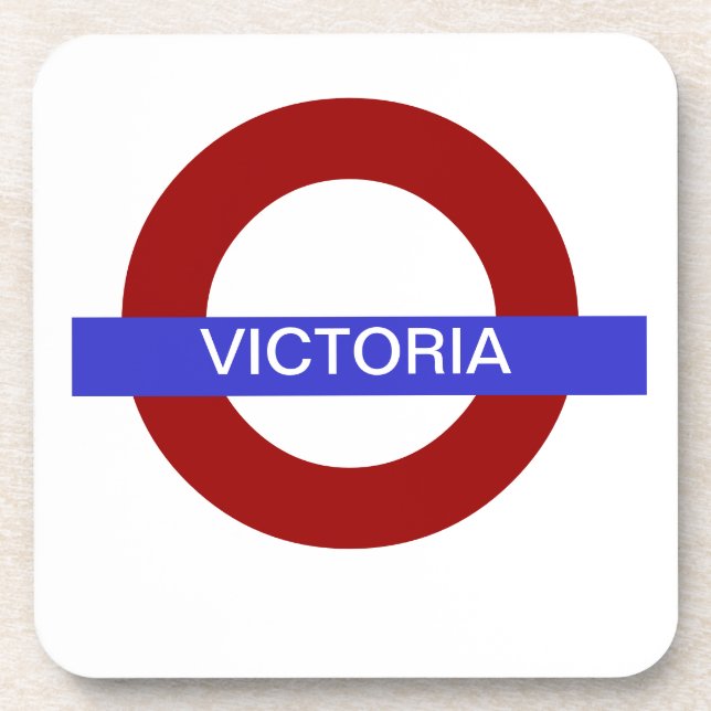 PixDezines DIY text/underground victoria Drink Coaster (Front)
