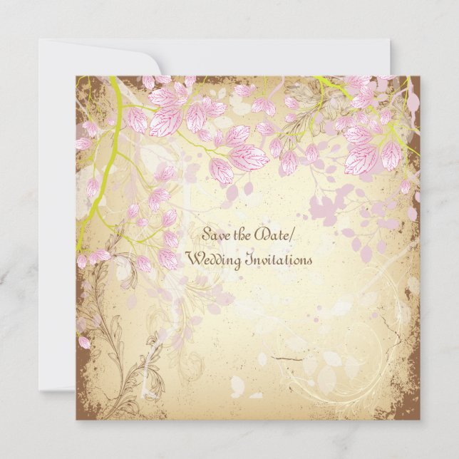 PixDezines DIY vintage+floral Save The Date (Front)