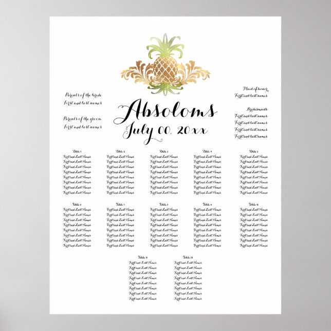 PixDezines DIYColor+Font/Pineapple Seating Poster (Front)
