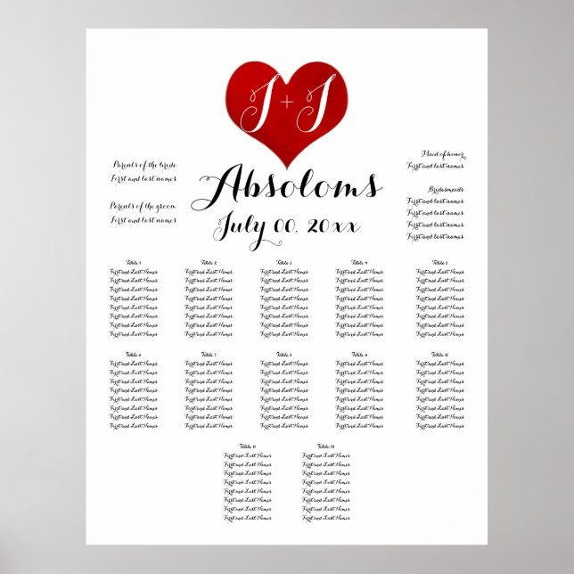 PixDezines DIYColor+Font/Red Heart/Seating Poster (Front)