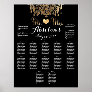 PixDezines DIYColor/Gold Chandelier/Heart/Seating Poster