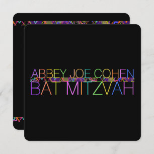 PixDezines DIYcolors/neon/bat mitzvah Invitation