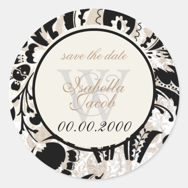 PixDezines dolcé damask diy color Classic Round Sticker (Front)