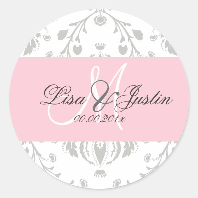 PixDezines dolcé damask diy color Classic Round Sticker (Front)