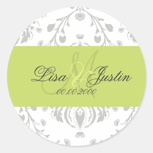 PixDezines dolcé damask diy color Classic Round Sticker (Front)
