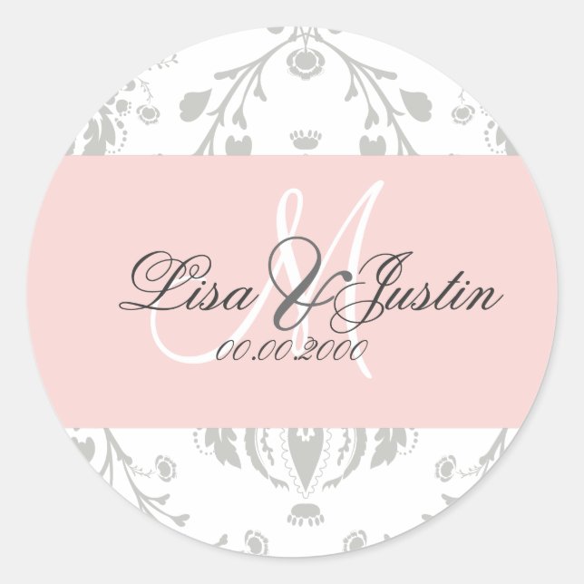 PixDezines dolcé damask diy color Classic Round Sticker (Front)