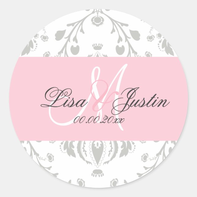 PixDezines dolcé damask diy color Classic Round Sticker (Front)