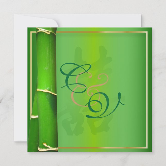 PixDezines Double Happiness+bamboo Invitation (Front)