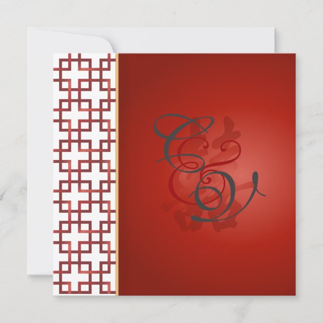 PixDezines Double Happiness, Chinese Wedding Invitation (Front)