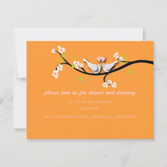 PixDezines doves/love birds/diy color Invitation (Front)