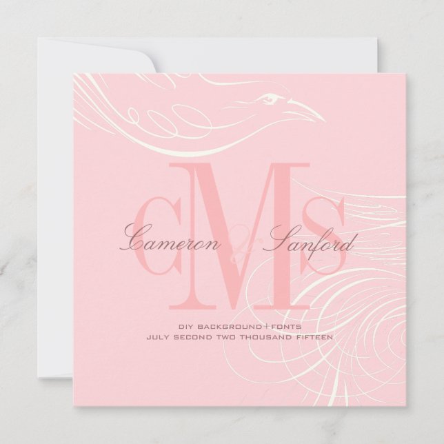 PixDezines doves tail/diy background color+fonts Invitation (Front)