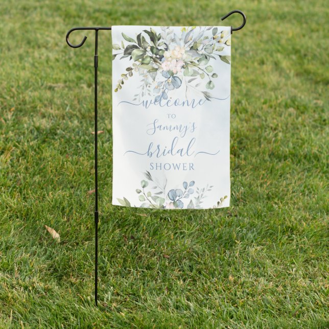 PixDezines Dusty Blue Gum Eucalyptus Any Event Garden Flag (In SItu)
