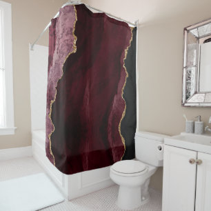 PixDezines DUSTY ROSE BURGUNDY AGATE Shower Curtain
