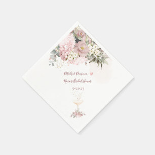 PixDezines Dusty Rose with Champagn Glass Napkins
