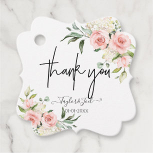 PixDezines Dusty Roses Thank You Signature Script Favor Tags