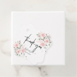 PixDezines Dusty Roses Thank You Signature Script Favor Tags