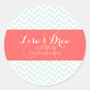 PixDezines dynamic design/chevron/diy colors Classic Round Sticker