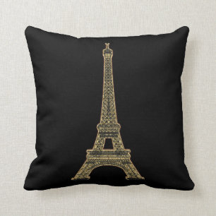 PixDezines eiffel tower/faux gold/DIY color Throw Pillow