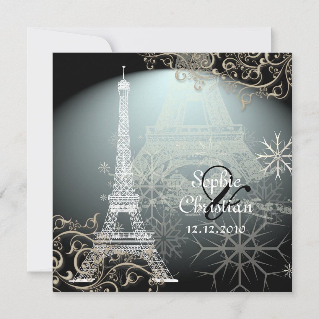 PixDezines EIFFEL TOWER INVITATIONS/DIY BACKGROUND Invitation | Zazzle