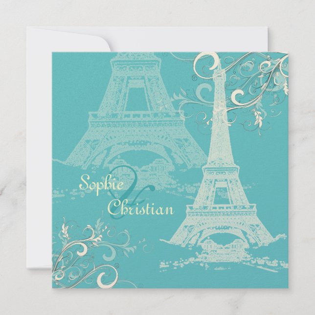 PixDezines EIFFEL TOWER INVITATIONS/DIY BACKGROUND Invitation (Front)