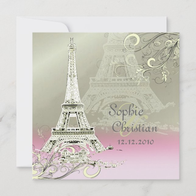 PixDezines EIFFEL TOWER INVITATIONS/DIY BACKGROUND Invitation (Front)