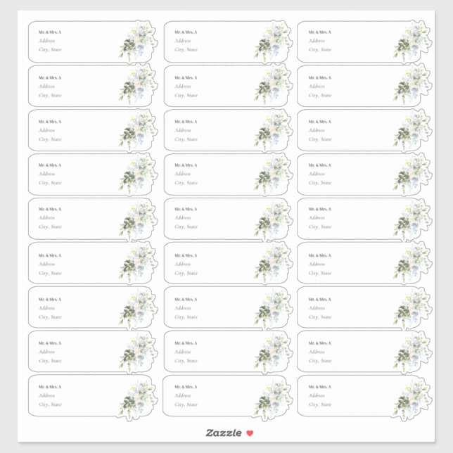 PixDezines Elegant Blue Gum Guest Address Label (Sheet)